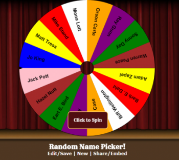 Random Spinning Name Selector Wheel Of Fortune